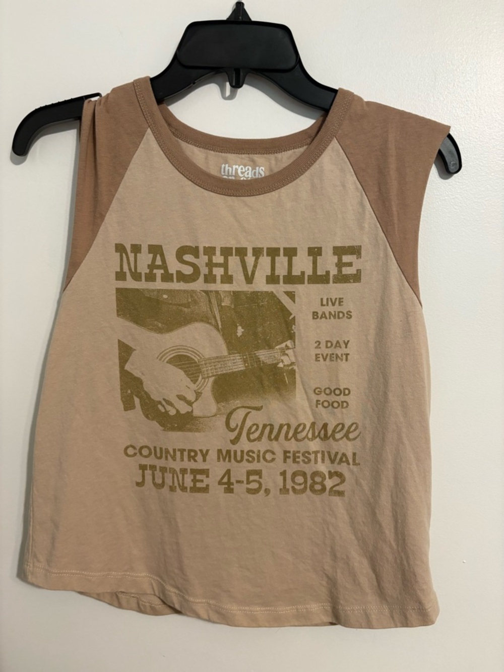Threads Nashville Tennessee Graphic Women’s Tank Top - Beige/Brown